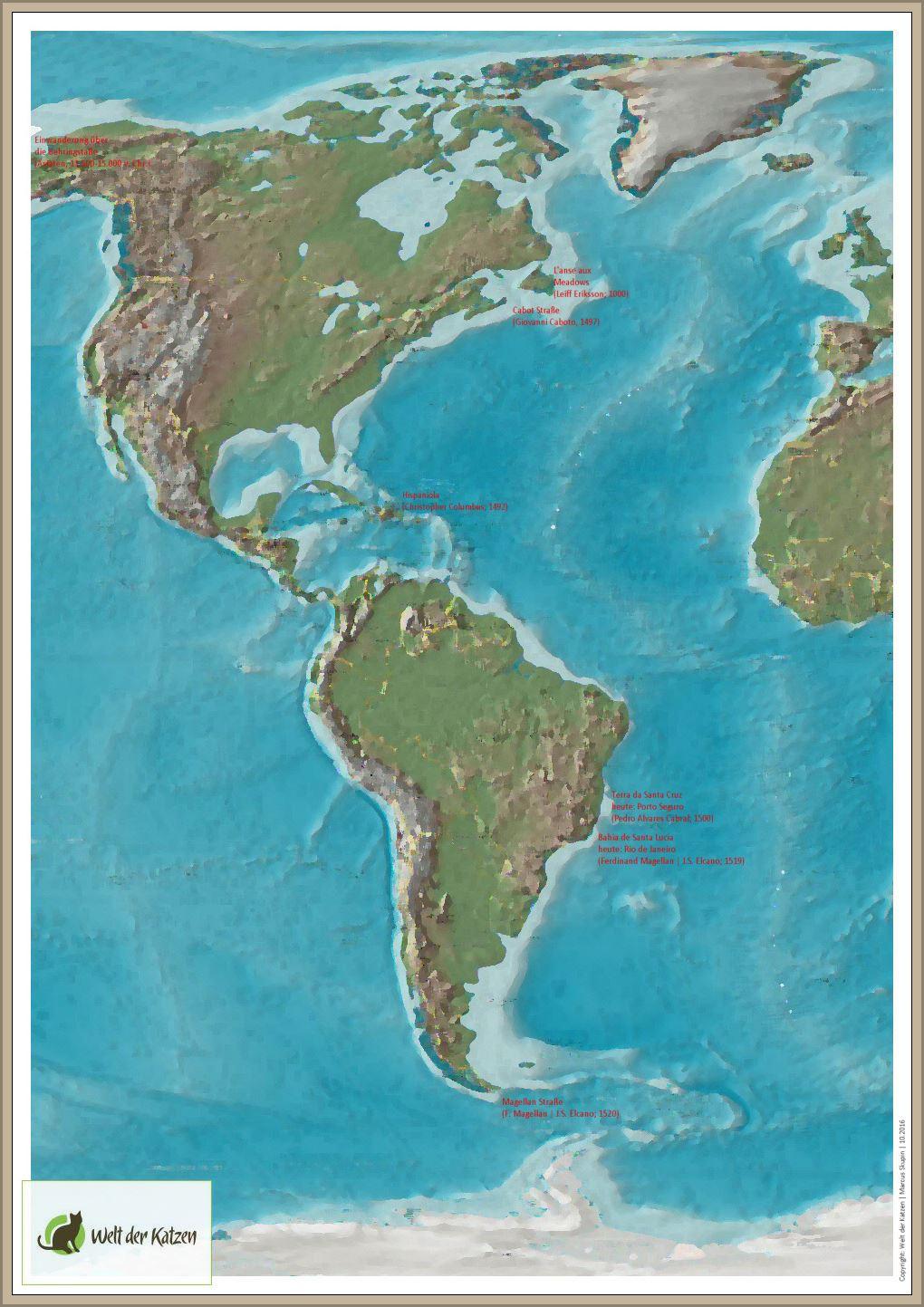 Karte: Entdeckung Amerikas
